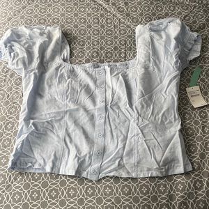 Nordstrom Rack Blue Feather Crop Top